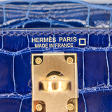 Hermès Kelly II Sellier Mini Bleu Saphir Shiny Alligator Gold Hardware