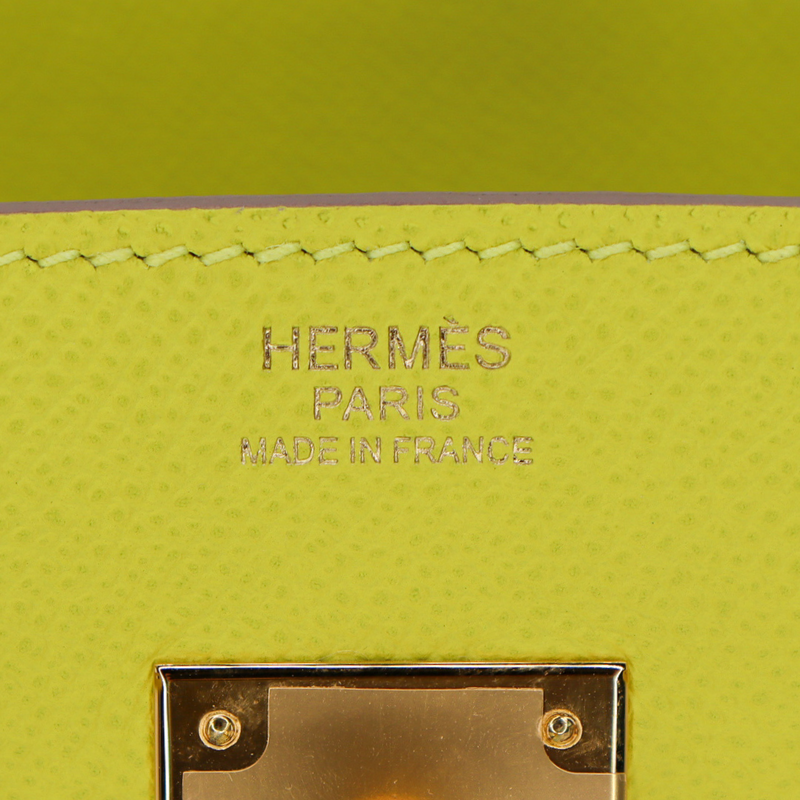 Hermès 30cm Birkin Lime Epsom Leather Rose Gold Hardware