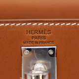 Hermès 25cm Kelly Sellier Fauve Barenia Palladium Hardware