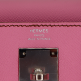 Hermès 28cm Kelly Retourne Bubblegum Epsom Palladium Hardware