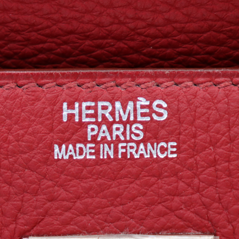 Hermès 50cm HAC Rouge Vif Togo Leather Palladium Hardware