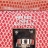Hermès 25cm Kelly Sellier Bubblegum Lizard Palladium Hardware