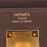Hermès 28cm Kelly Retourne Chocolate Togo Leather Gold Hardware