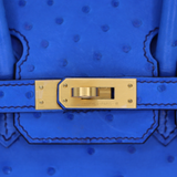 Hermès 25cm Birkin HSS Mykonos Ostrich Brushed Gold Hardware