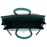 Hermès 25cm Birkin Emerald Shiny Alligator Palladium Hardware