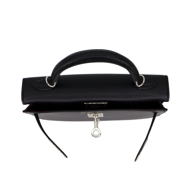 Hermès Kelly II Sellier Mini HSS Black/Rouge H Chevre Leather Palladium Hardware