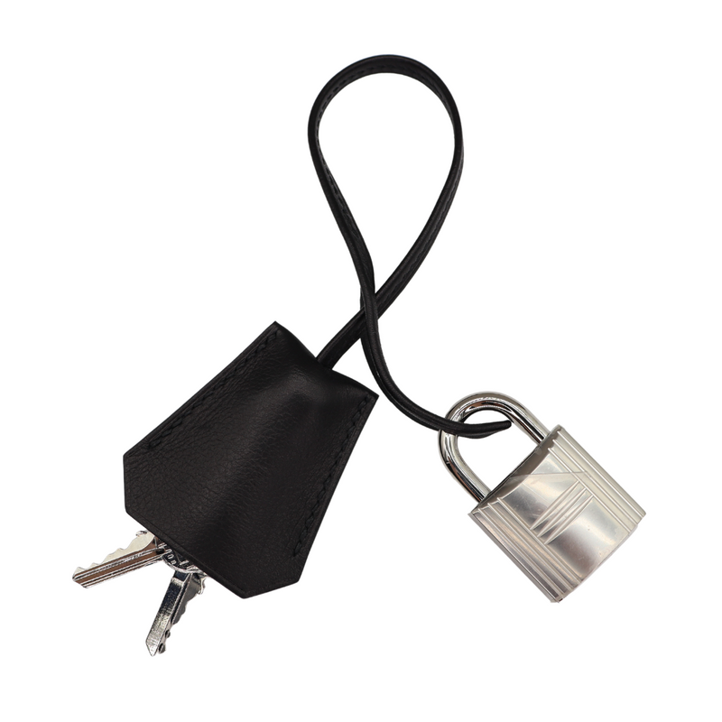 Hermès 40cm HAC Black Toile/Swift Leather Palladium Hardware