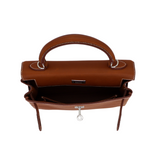 Hermès 25cm Kelly Retourne Fauve Barenia Faubourg Leather Palladium Hardware