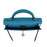 Hermès Kelly II Sellier Mini Bleu Du Nord Madame Gold Hardware