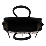 Hermès 29cm Birkin Shoulder Embroidered Canvas/Swift Ecru Leather Palladium Hardware