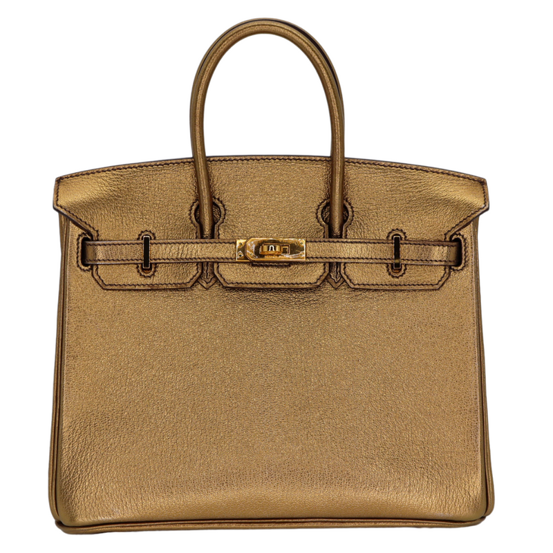 Hermès 25cm Birkin Bronze Metallic Gold Hardware