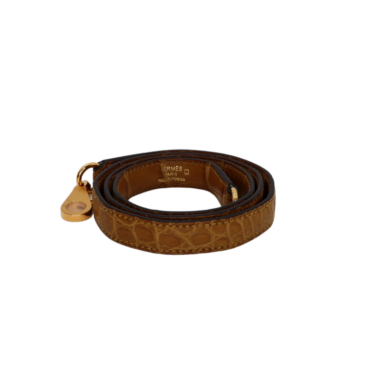 Hermès 28cm Kelly Retourne Kraft Matte Alligator Gold Hardware