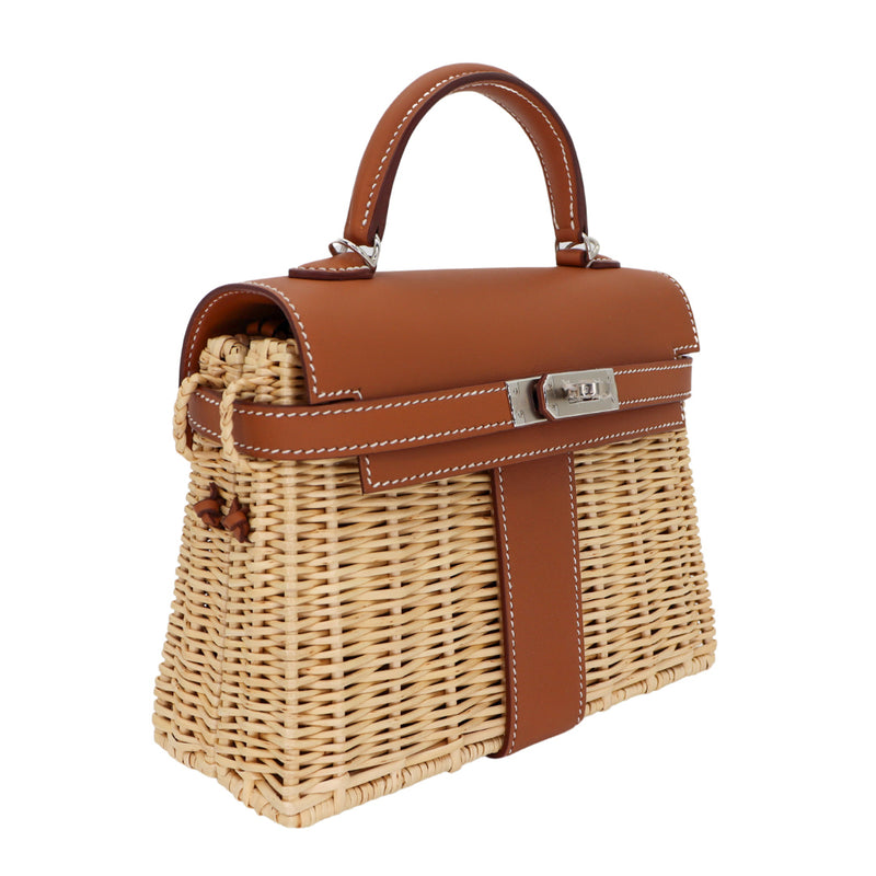 Hermès Kelly Mini Picnic Gold Swift Leather Palladium Hardware