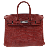 Hermès 25cm Birkin Bordeaux Matte Alligator Palladium Hardware