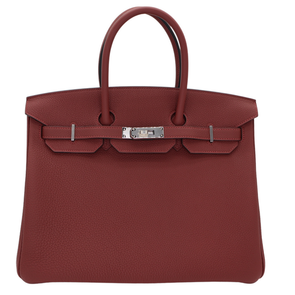 Hermès 35cm Birkin Rouge H Togo Leather Palladium Hardware