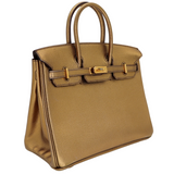 Hermès 25cm Birkin Bronze Metallic Gold Hardware