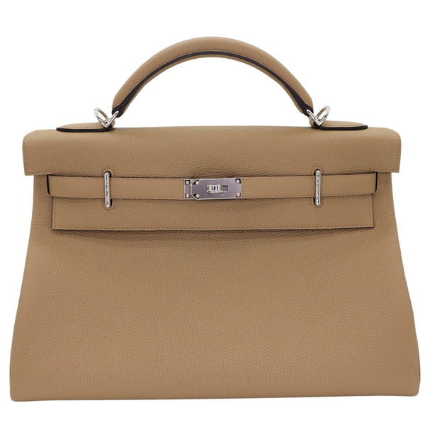 Hermès 42cm Kelly Maxi Beige Marfa Togo Leather Palladium Hardware