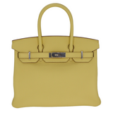 Hermès 30cm Birkin Jaune Poussin Togo Leather Palladium Hardware