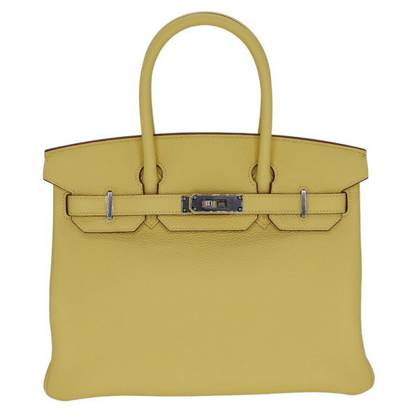 Hermès 30cm Birkin Jaune Poussin Togo Leather Palladium Hardware