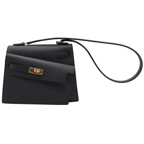 Hermès Kelly en Desordre Black Epsom Leather Gold Hardware