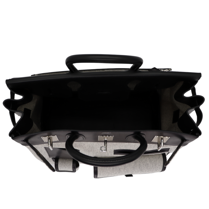 Hermès 40cm HAC Cargo Black (Noir) Toile/Evercalf Leather Palladium Hardware