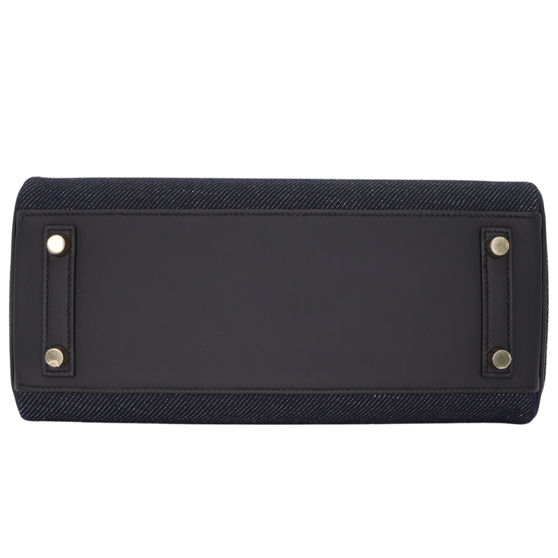 Hermès 29cm Birkin Shoulder Denim/Black Swift Leather Gold Hardware