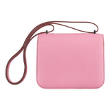 Herm�s 18cm Constance Bubblegum Epsom Leather Palladium Hardware