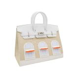 Herm�s 20cm Birkin Sellier Faubourg House White Snow Palladium Hardware