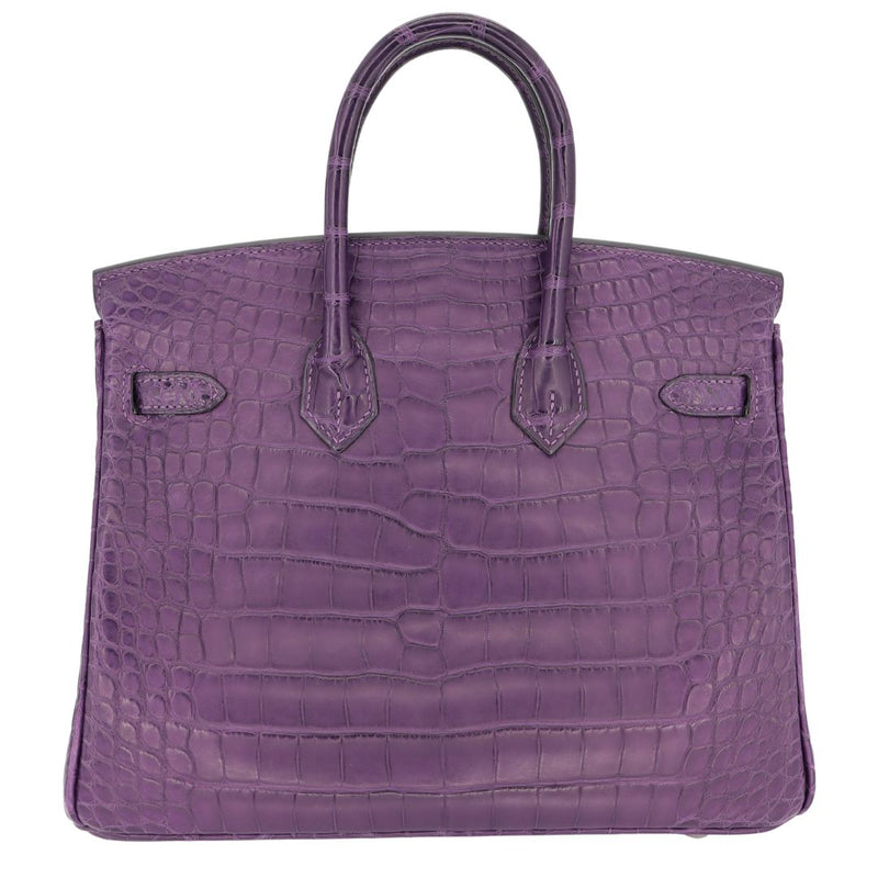 Herm�s 25cm Birkin Amethyst Matte Alligator Palladium Hardware