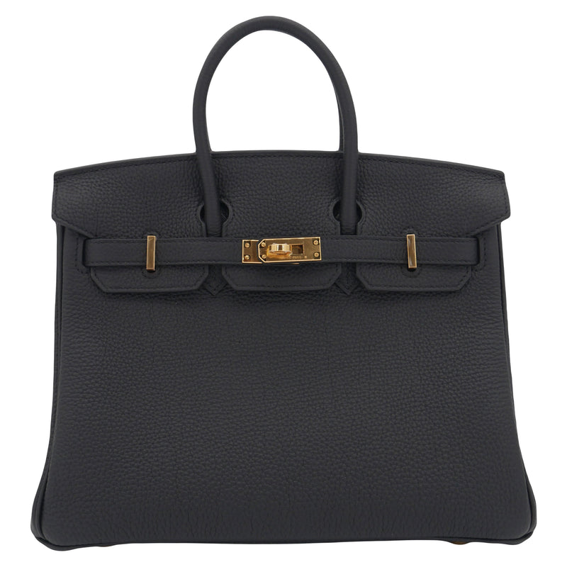 Herm�s 25cm Birkin Black Togo Leather Gold Hardware