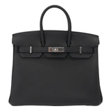 Herm�s 25cm Birkin Black Togo Leather Palladium Hardware