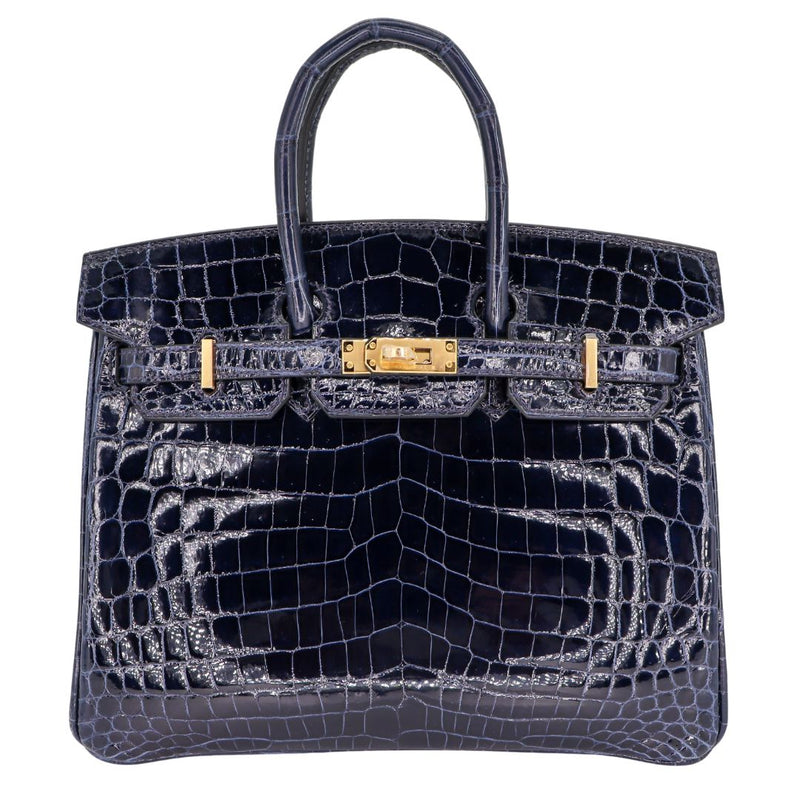 Herm√®s 25cm Birkin Bleu Baltique Shiny Niloticus GHW