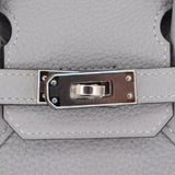 Herm�s 25cm Birkin Bleu Lin Togo Leather Palladium Hardware