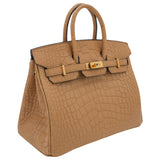 Herm�s 25cm Birkin Chai Matte Alligator Gold Hardware