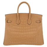 Herm�s 25cm Birkin Chai Matte Alligator Gold Hardware