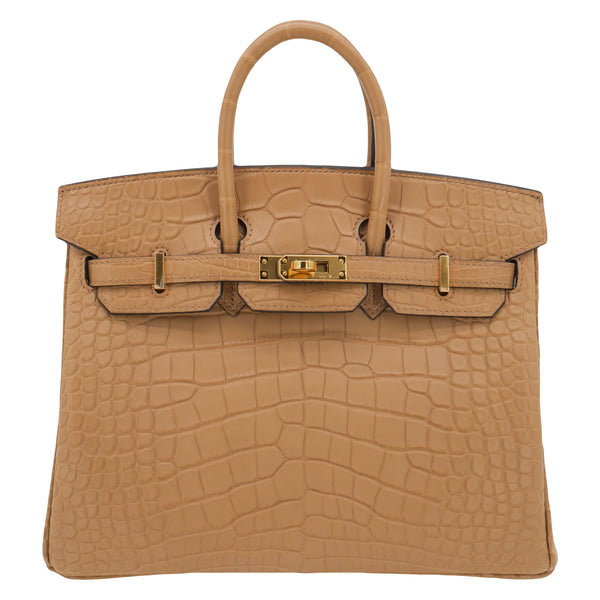 Herm�s 25cm Birkin Chai Matte Alligator Gold Hardware