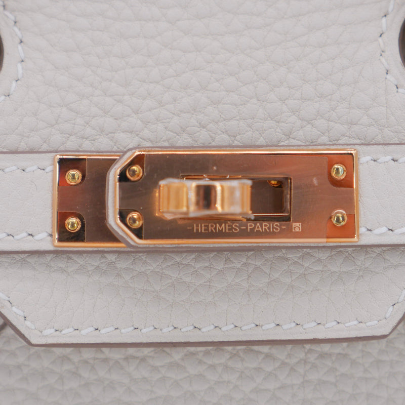 Herm�s 25cm Birkin Craie Togo Leather Rose Gold Hardware