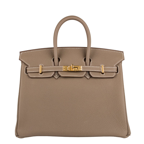 Herm�s 25cm Birkin Etoupe Togo Leather Gold Hardware