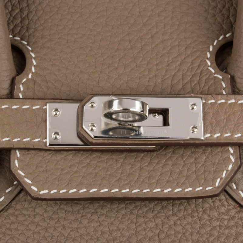 Herm�s 25cm Birkin Etoupe Togo Leather Palladium Hardware