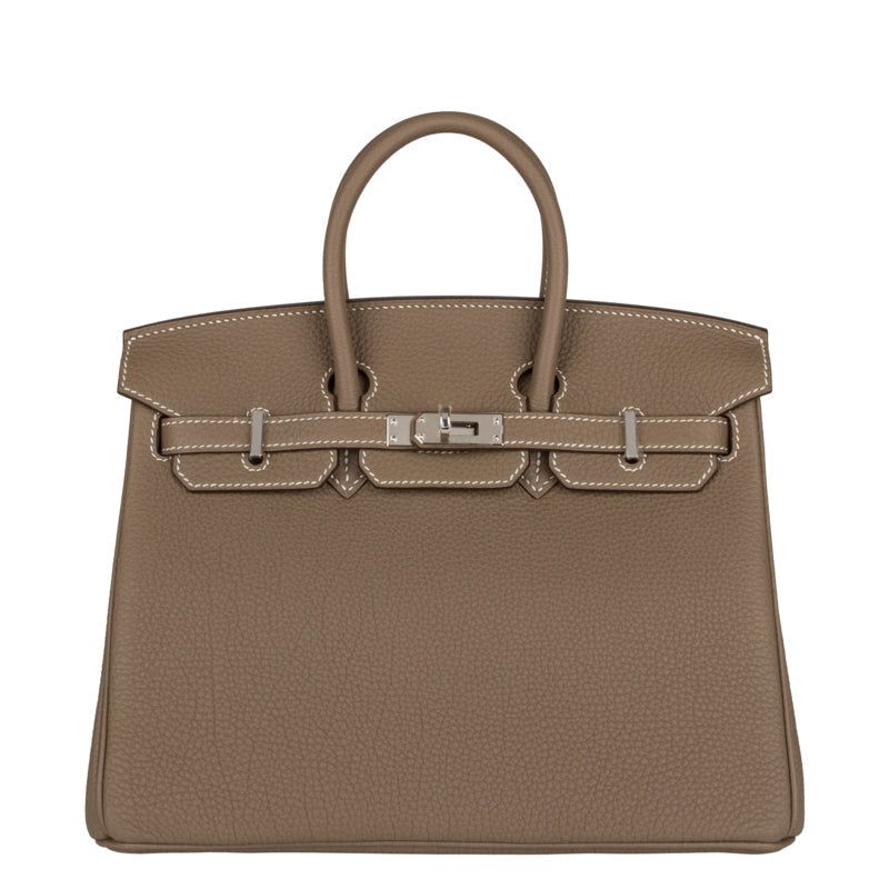 Herm�s 25cm Birkin Etoupe Togo Leather Palladium Hardware