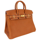 Herm�s 25cm Birkin Fauve Barenia Pebbled Leather Gold Hardware