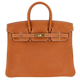 Herm�s 25cm Birkin Fauve Barenia Pebbled Leather Gold Hardware