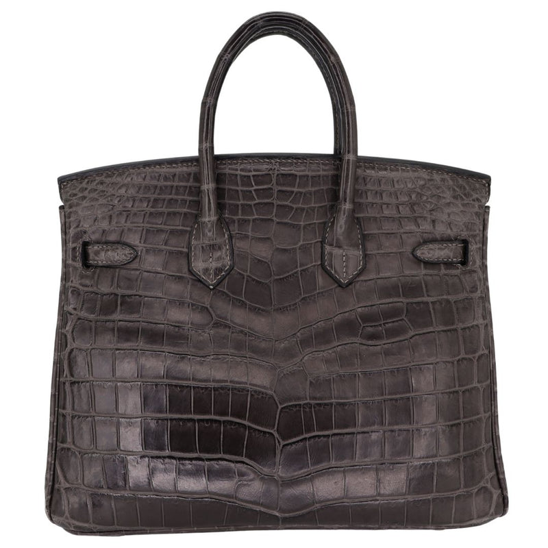 Herm�s 25cm Birkin Graphite Matte Niloticus Crocodile Palladium Hardware