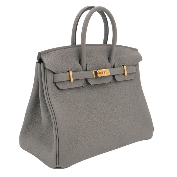 Herm�s 25cm Birkin Gris Meyer Togo Leather Gold Hardware