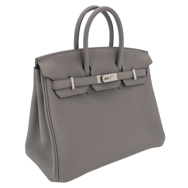 Herm�s 25cm Birkin Gris Meyer Togo Leather Palladium Hardware