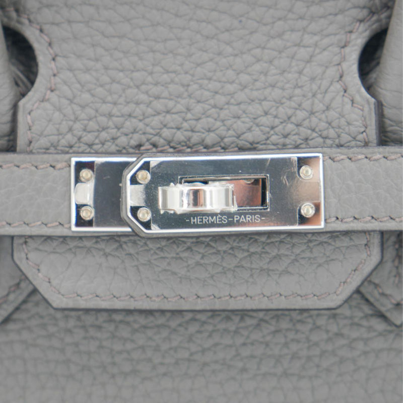 Herm�s 25cm Birkin Gris Meyer Togo Leather Palladium Hardware