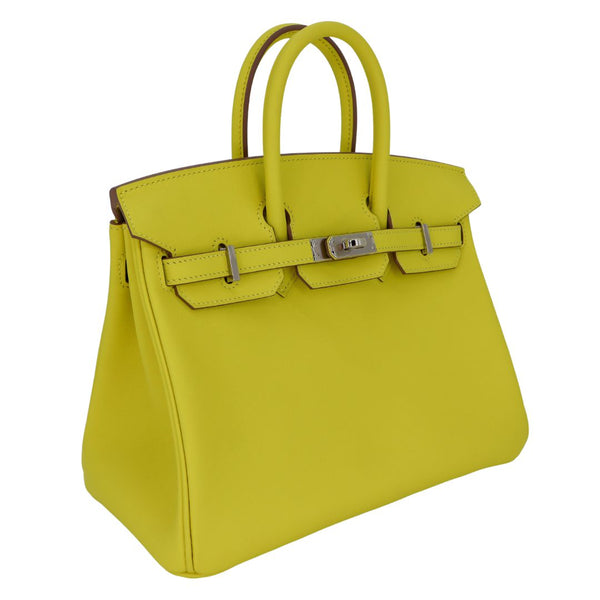 Herm�s 25cm Birkin Lime Swift Leather Palladium Hardware