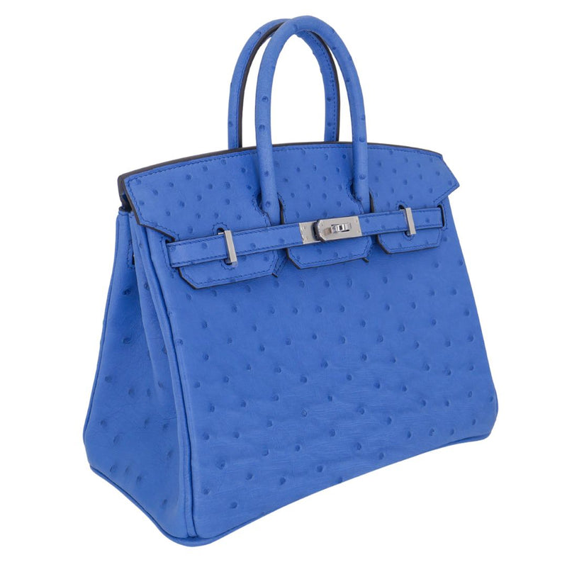 Herm�s 25cm Birkin Mykonos Ostrich Palladium Hardware