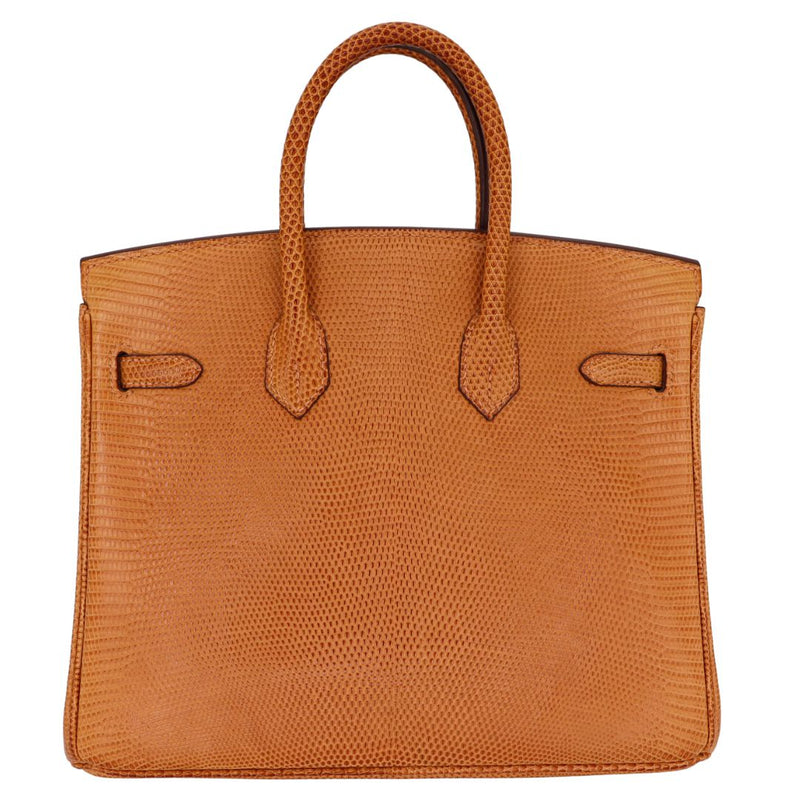 Herm�s 25cm Birkin Natural Lizard Palladium Hardware