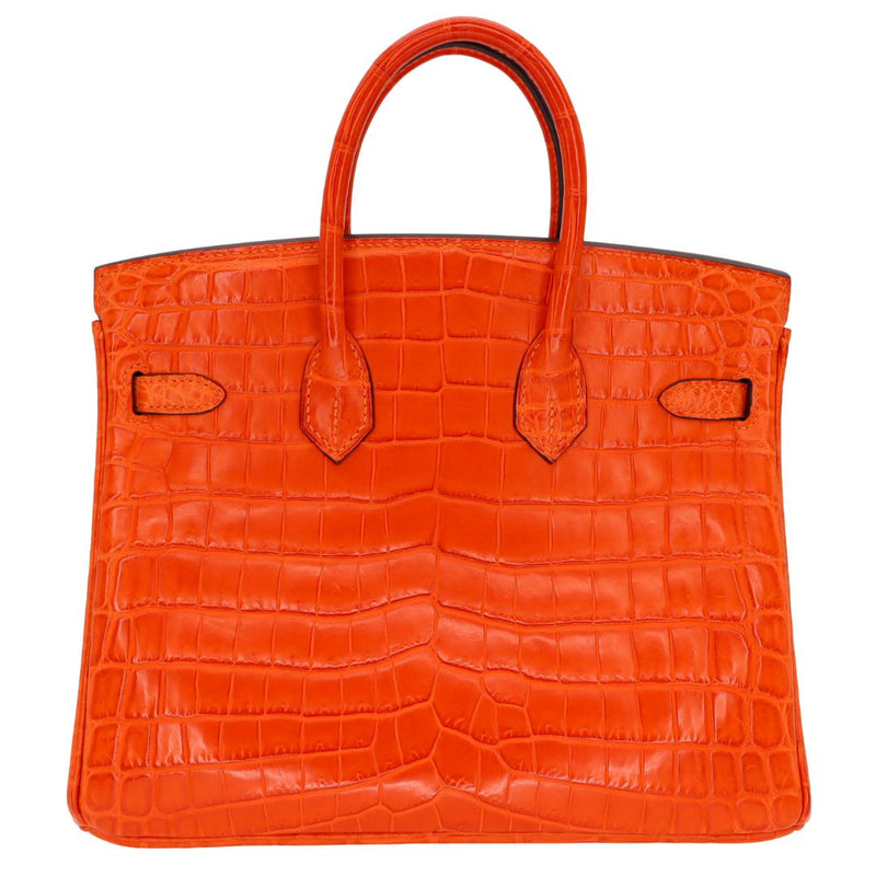 Herm�s 25cm Birkin Orange Matte Niloticus Crocodile Gold Hardware